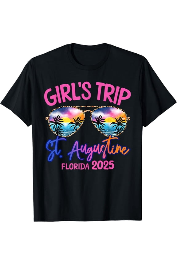Hot Trending Girls Trip St. Augustine Florida 2025 Weekend Vacation Group T-Shirt Vintage Tee -Birthday Gifts