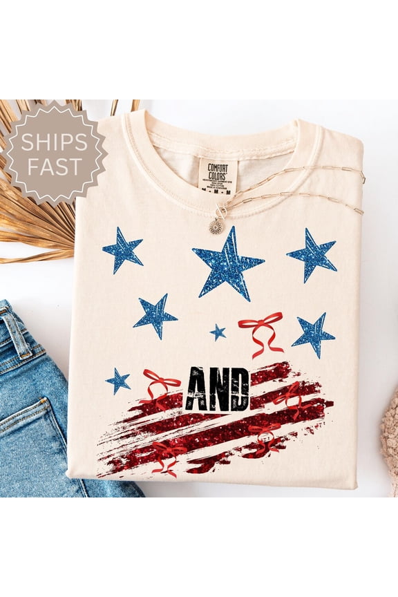 Hot Trending Glitter America Coquette Shirts, America Brushstroketees, Preppy Usa Tees, 4Th Of July Shirt, Memorial Day Crewneck S-5Xl Birthday Gifts; For Men & Women