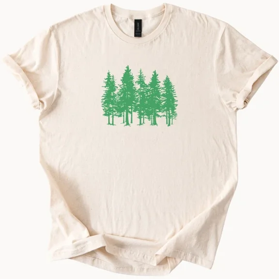 Hot Trending Green pine tree forest graphic shirt for nature lovers and hiking fans Design Preview Only