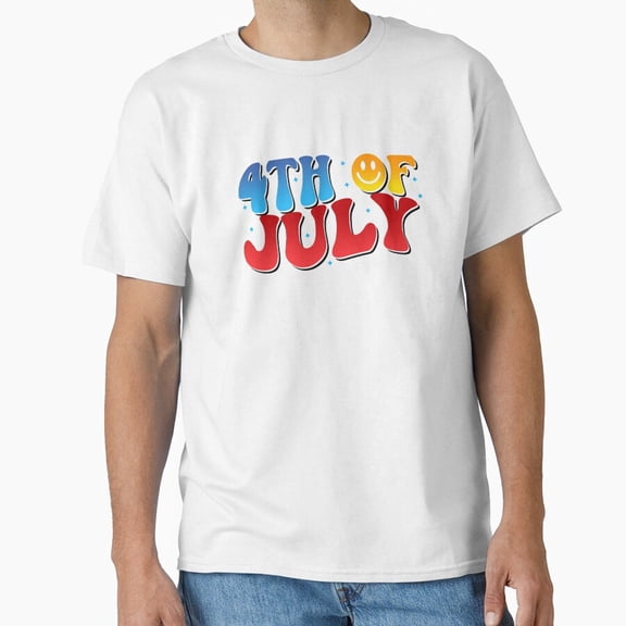 Hot Trending Groovy 4Th Of July Funky Independence Tee Classic T-Shirt, Gift For Patriotic, Independence Day Shirt, Red White Blue Shirt, S-5Xl Birthday Gifts; For Men & Women