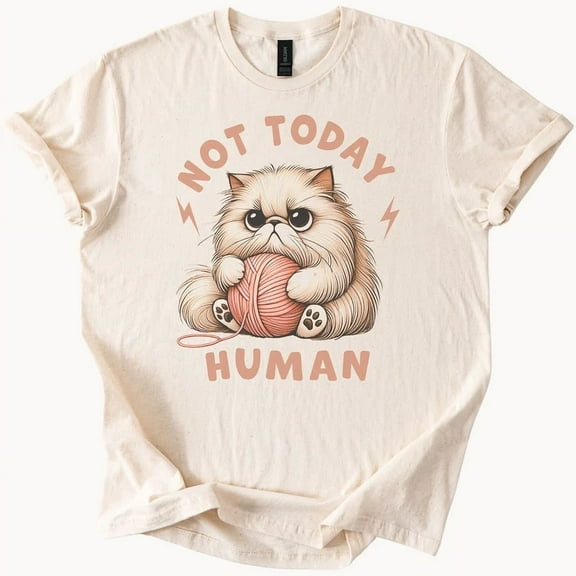 Hot Trending Grumpy Cat Not Today Human Graphic Tee Cute Funny Pet Lover Shirt Design Preview Only