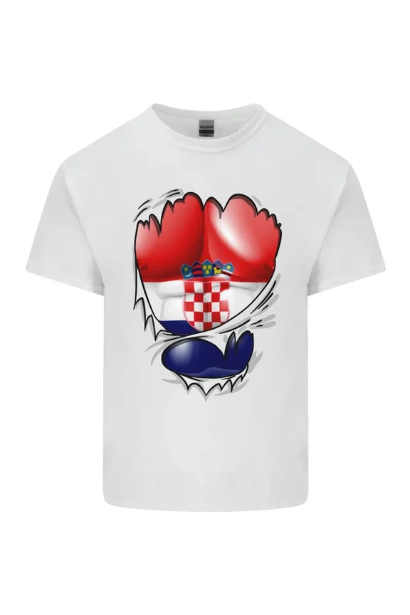 Hot Trending Gym Croatian Flag Ripped Muscles Croatia T-Shirt Design Preview Only