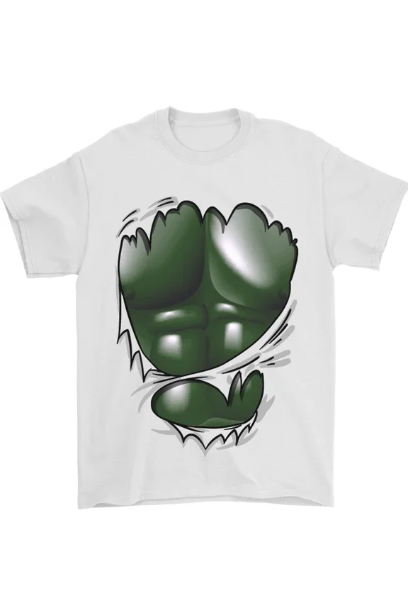 Hot Trending Gym Green Torso Ripped Muscles Effect T-Shirt Design Preview Only