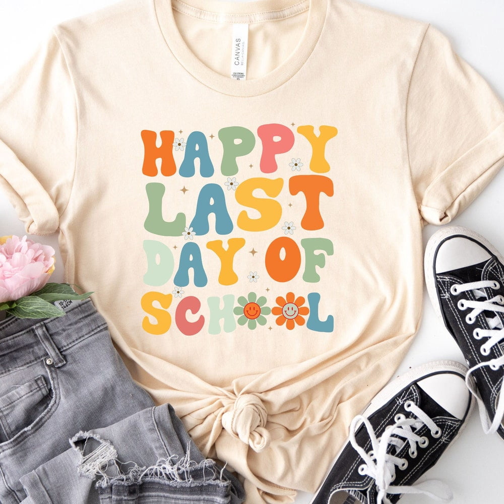 Happy Last Day Of School Teacher T-Shirt - Women's Graphic Tee For Teacher Appreciation & Gifts - View #8