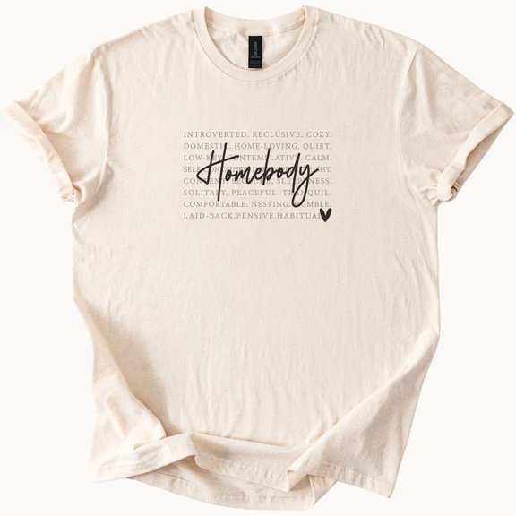 Hot Trending Homebody Introvert Cozy Graphic T Shirt Relaxed Fit Tee Design Preview Only