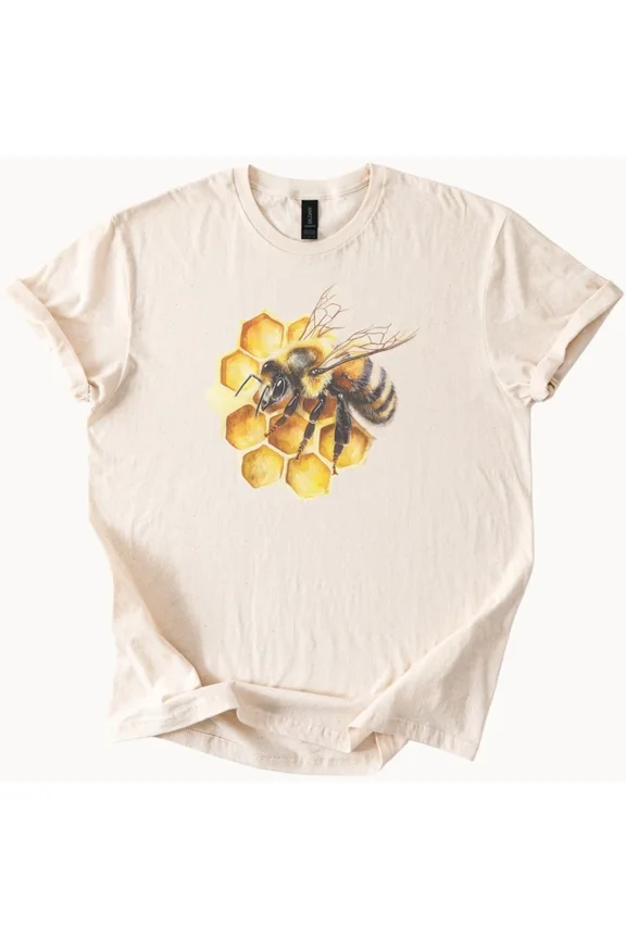 Hot Trending Honeycomb Bee Shirt Nature Lover Gift Apiculture Apparel Beehive Graphic Tee Design Preview Only