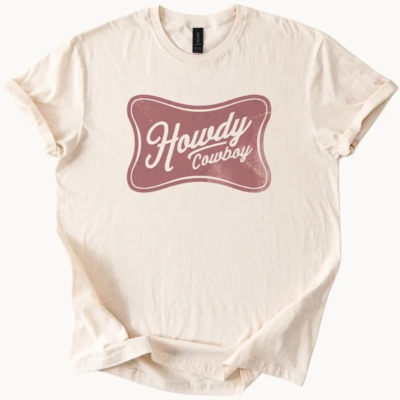Hot Trending Howdy Cowboy Western Rodeo Graphic Shirt Country Retro Style Soft Tee Design Preview Only