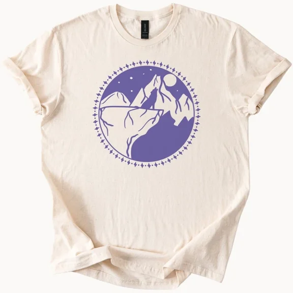 Hot Trending Howling Bear Moon Mountain Tee Nature Graphic Shirt Design Preview Only