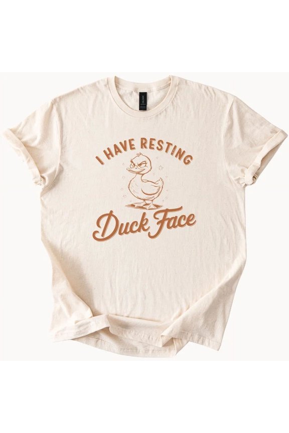 Hot Trending I Have Resting Duck Face Funny Cartoon Duck Graphic Tee for Animal Fans Design Preview Only