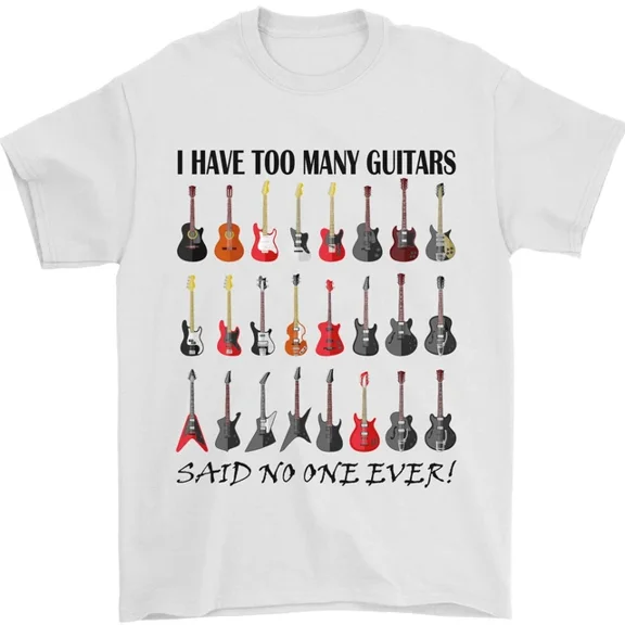 Hot Trending I Have Too Many Guitars Funny Guitarist T-Shirt Design Preview Only
