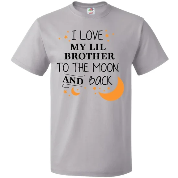 Hot Trending I Love My Lil Brother To The Moon And Back T-Shirt You Bro Little Mens S-5Xl Birthday Gifts; For Men & Women