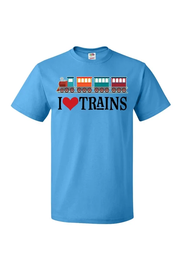 Hot Trending I Love Trains T-Shirt Choo Childs Clothing Apparel Railfan Rail Buff S-5Xl Birthday Gifts; For Men & Women
