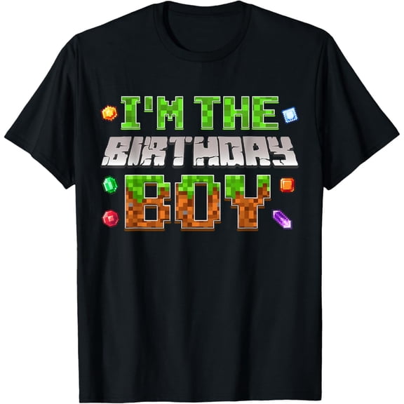 Hot Trending I'm The Birthday Boy Game Pixel Number Birthday Party T-Shirt Vintage Tee -Birthday Gifts