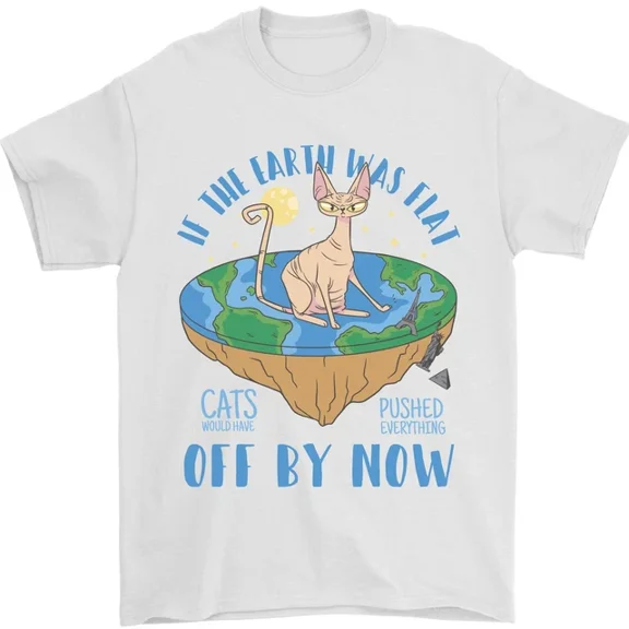 Hot Trending If the Earth Was Flat Funny Cats Society T-Shirt Design Preview Only