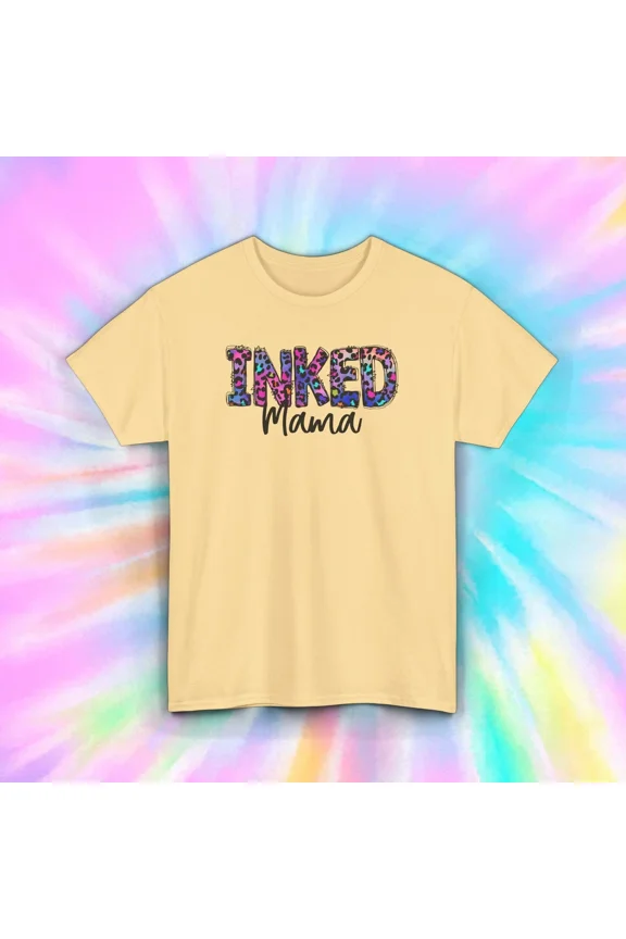 Hot Trending Inked Mama T-Shirt | Colorful Leopard Print Tattoo Mom Graphic Design Preview Only