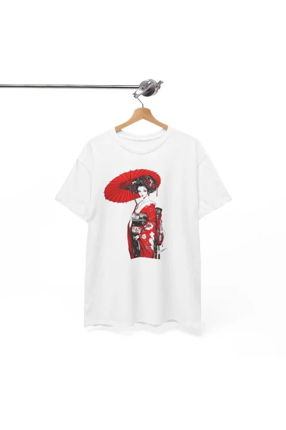 Hot Trending Japanese Geisha T-Shirt | Aesthetic Calligraphy Tee | Geisha Shirt Design Preview Only