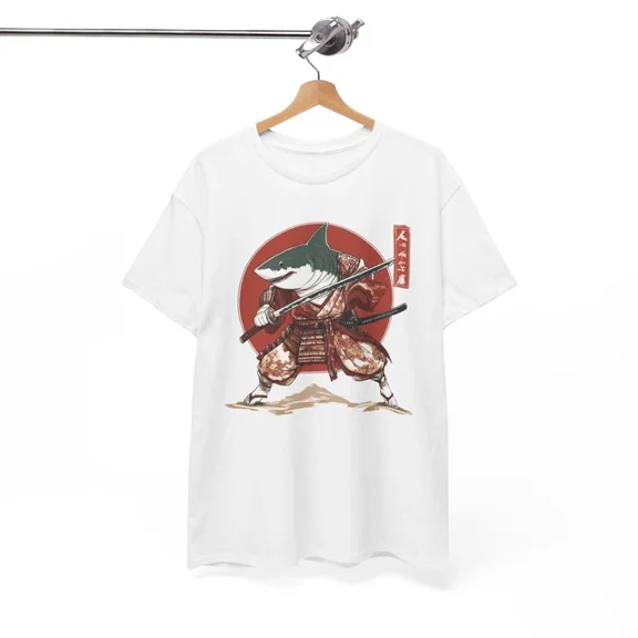 Hot Trending Japanese Shark Samurai Retro T-Shirt | Yokai Spirits Mythology Shirt Design Preview Only