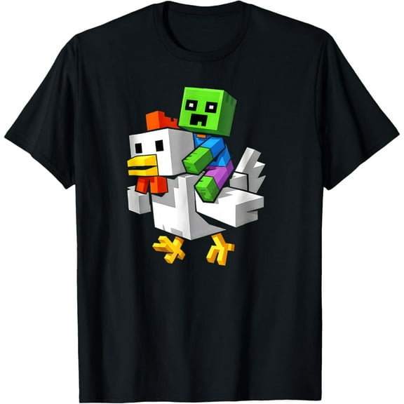 Hot Trending Jock Chicken Shirt Pixel Art Gamer Zombie Boys Kids Funny T-Shirt Vintage Tee -Birthday Gifts