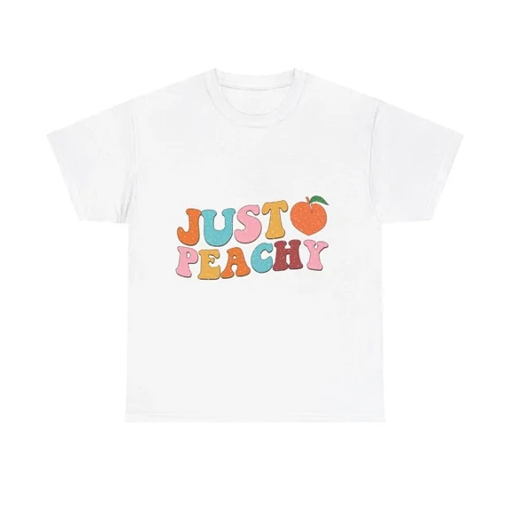 Hot Trending Just Peachy T-Shirt Summer Vacation Vibes Relax Beach Peach Funny Unisex Tee Design Preview Only