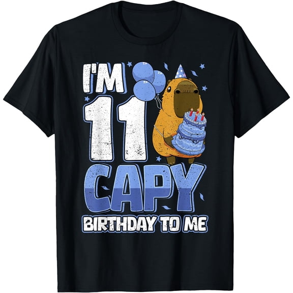 Hot Trending Kiraa Tee With 11 Years Capy Birthday To Me Men 11Th Birthday Capybara Unisex S-5Xl T-Shirt