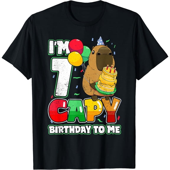 Hot Trending Kiraa Tee With 7 Years Old Capy Birthday To Me 7Th Birthday Capybara Unisex S-5Xl T-Shirt