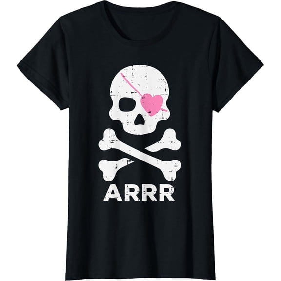 Hot Trending Kiraa Tee With Arrr Pirate Heart Eyepatch Women Toddler Girl Unisex S-5Xl T-Shirt
