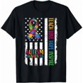 thumbnail image 1 of Hot Trending Kiraa Tee With Autism Awareness American Flag Ribbon Theme Unisex S-5Xl T-Shirt, 1 of 5
