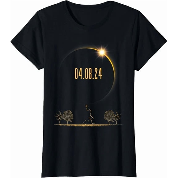 Hot Trending Kiraa Tee With Bigfoot Total Solar Eclipse 2024 Graphic Tee T-Shirt