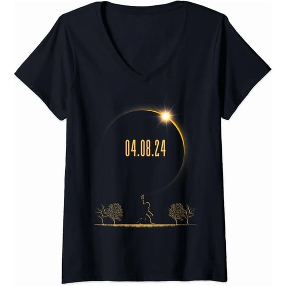Hot Trending Kiraa Tee With Bigfoot Total Solar Eclipse 2024 Graphic Tee Tshirt