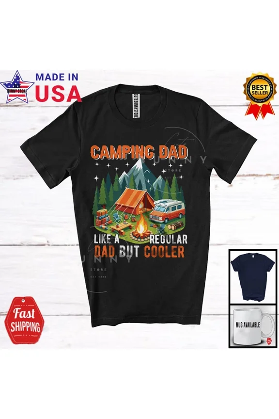 Hot Trending Kiraa Tee With Camping Dad Definition Cooler, Father'S Day Outdoor Activities, Family T-Shirt