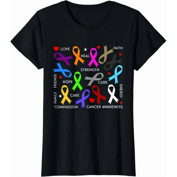 Hot Trending Kiraa Tee With Cancer Awareness Fight Cancer Ribbons T-Shirt