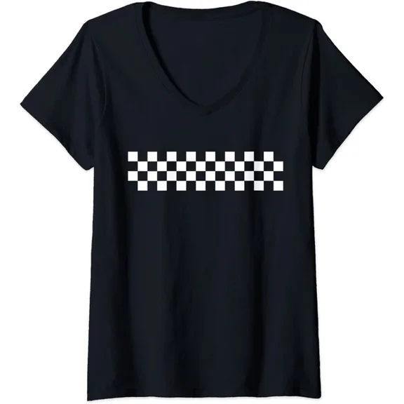 Hot Trending Kiraa Tee With Car Racing Checkered Finish Line Flag Automobile Race Tshirt