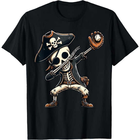 Hot Trending Kiraa Tee With Dabbing Skeleton Pirate Baseball Unisex S-5Xl T-Shirt