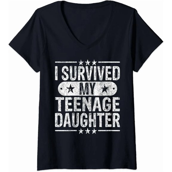 Hot Trending Kiraa Tee With Dad Mom I Survived My Teenage Daughter Tshirt