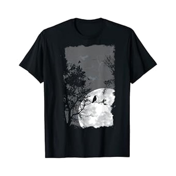Hot Trending Kiraa Tee With Full Moon Crow Gloomy Forest Awesome Gift Unisex S-5Xl T-Shirt
