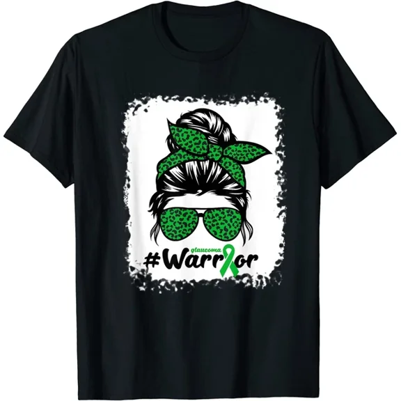 Hot Trending Kiraa Tee With Glaucoma Awareness Month Warrior Bleached Messy Bun Unisex S-5Xl T-Shirt