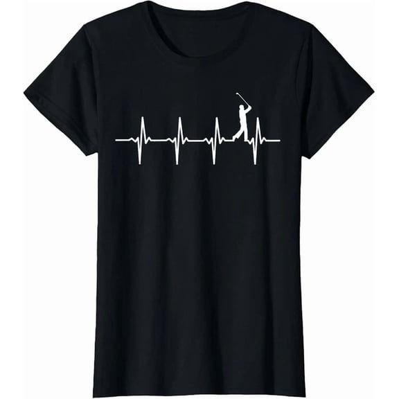 Hot Trending Kiraa Tee With Golf Player Heartbeat Golf Graphic Tee T-Shirt