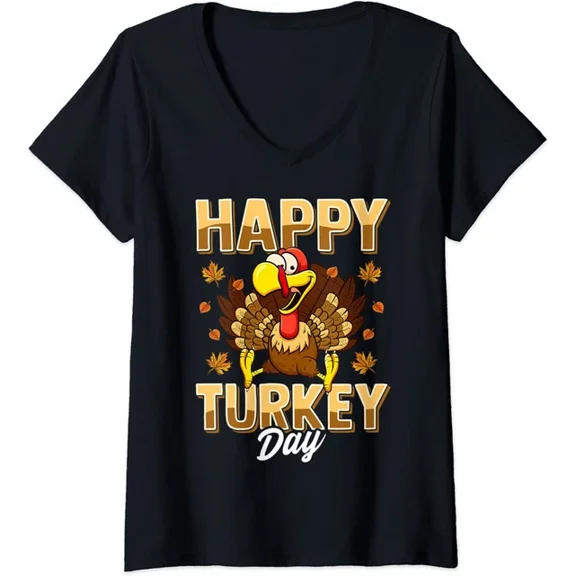 Hot Trending Kiraa Tee With Happy Turkey Day Shirt Thanksgiving Day Gift Tshirt