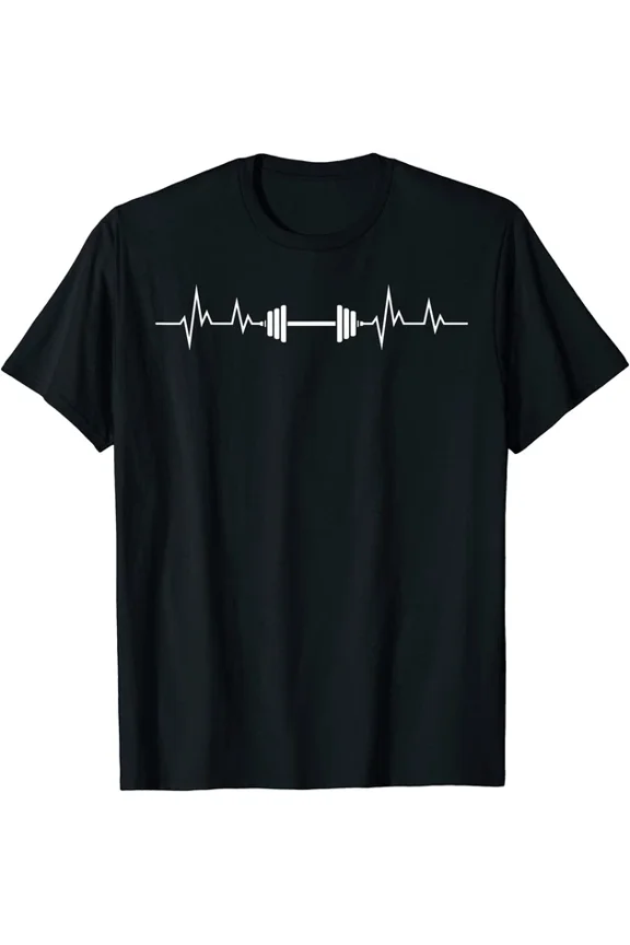 Hot Trending Kiraa Tee With Heartbeat Barbell Weightlifting Sport Clothing Unisex S-5Xl T-Shirt