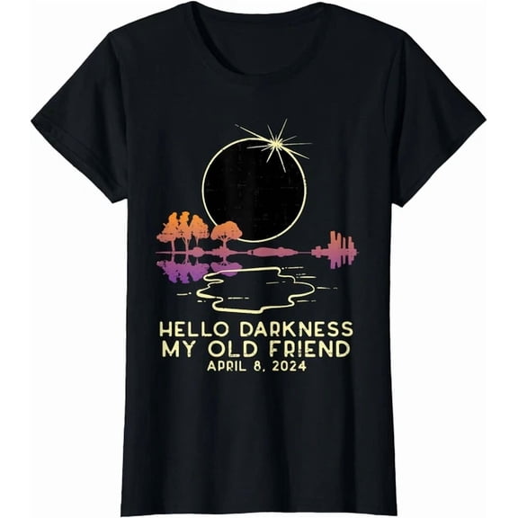 Hot Trending Kiraa Tee With Hello Darkness My Old Friend Solar Eclipse T-Shirt