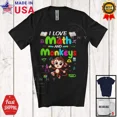 thumbnail image 1 of Hot Trending Kiraa Tee With I Love Math And Monkeys, Colorful Monkeys Animal, Math Teacher Student T-Shirt, 1 of 5