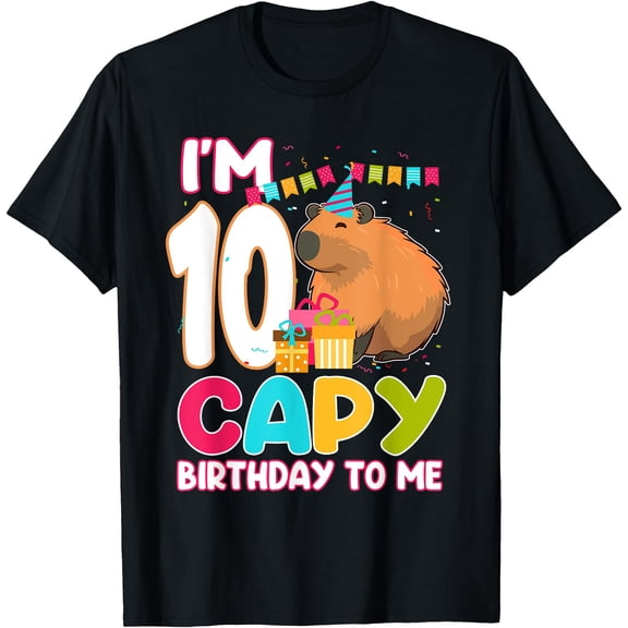Hot Trending Kiraa Tee With I'M 10 Year Old Capy Birthday To Me 10Th Birthday Capybara Unisex S-5Xl T-Shirt