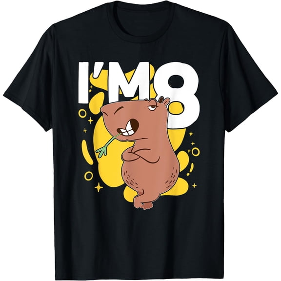 Hot Trending Kiraa Tee With I'M 8 Bday Capybara 8Th Birthday Capybara Unisex S-5Xl T-Shirt