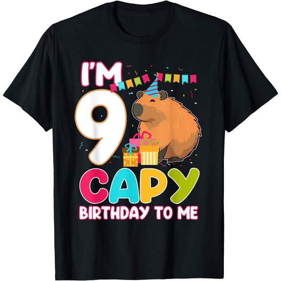 Hot Trending Kiraa Tee With I'M 9 Year Old Capy Birthday To Me 9Th Birthday Capybara Unisex S-5Xl T-Shirt