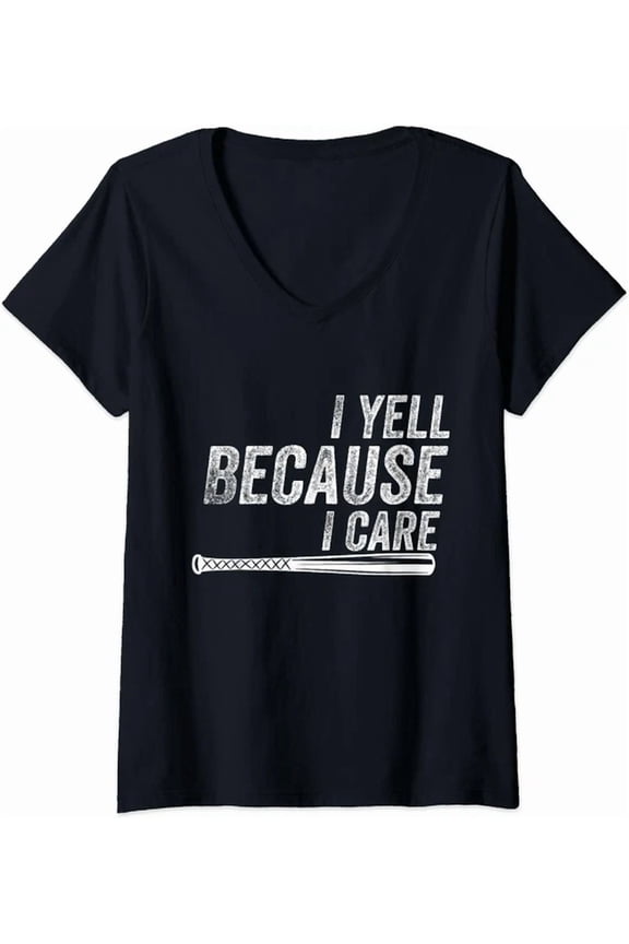Hot Trending Kiraa Tee With I Yell Because I Care Baseball Softball Dad Mom Tshirt