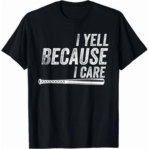 Hot Trending Kiraa Tee With I Yell Because I Care Baseball Softball Dad Mom Unisex S-5Xl T-Shirt