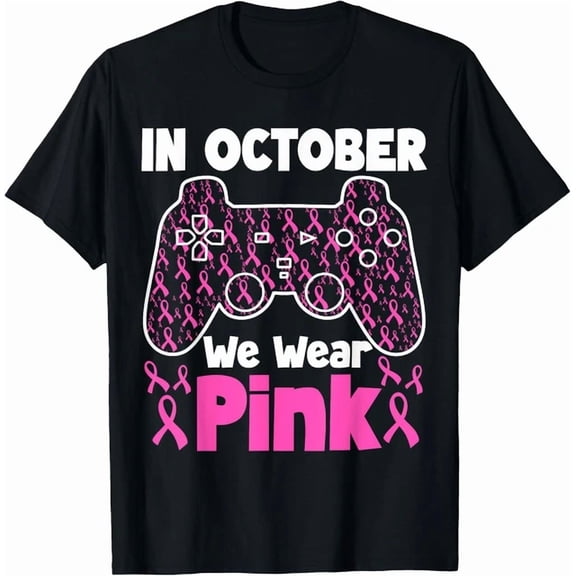 Hot Trending Kiraa Tee With In October We Wear Pink Cancer Awareness Gaming Theme Unisex S-5Xl T-Shirt