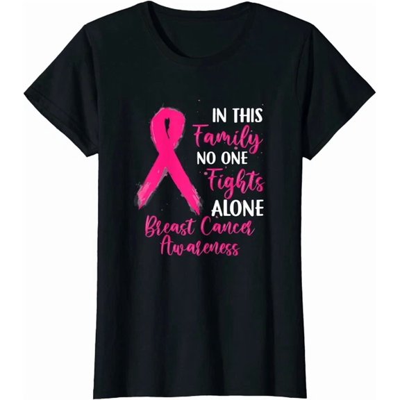 Hot Trending Kiraa Tee With In This Family No One Fight Alone Breast Cancer T-Shirt