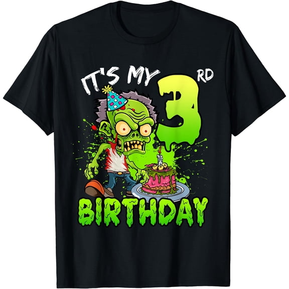 Hot Trending Kiraa Tee With It'S My 3Rd Birthday Zombie Lover 3 Year Old Men Women Unisex S-5Xl T-Shirt