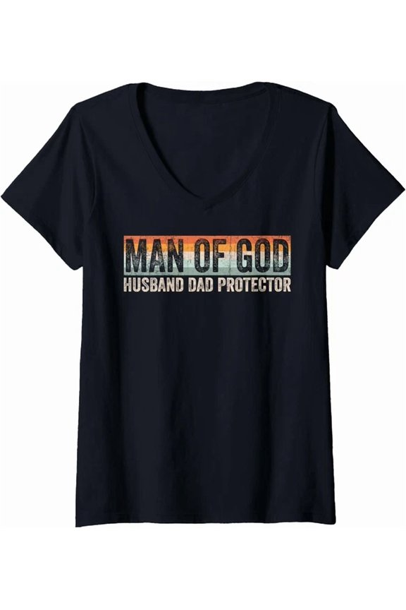 Hot Trending Kiraa Tee With Man Of God Husband Dad Protector Christian Dad Tshirt